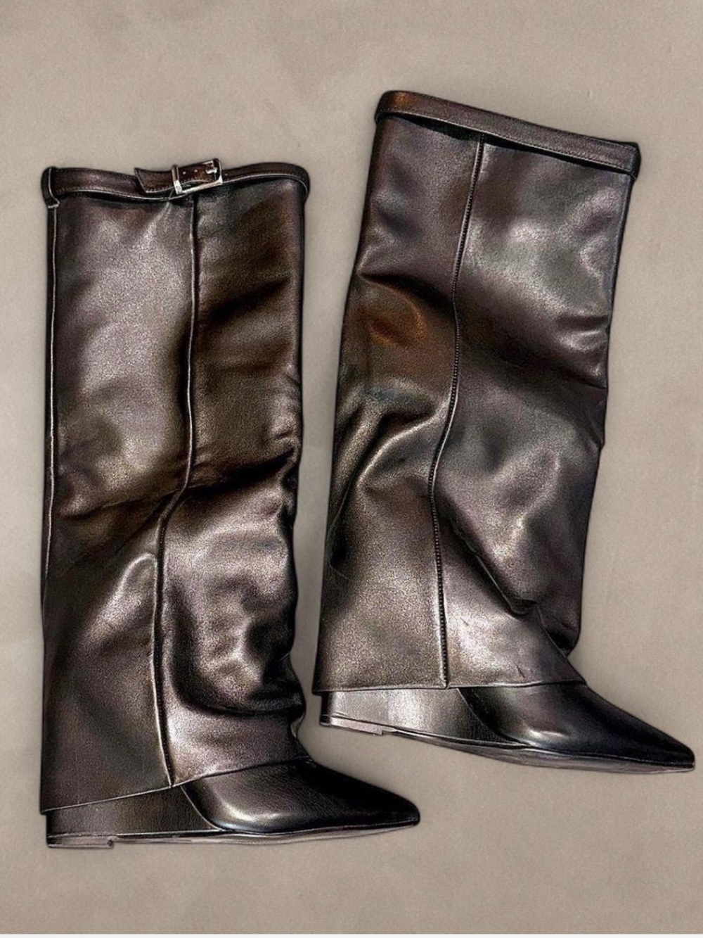 Steve Madden Corenne Black Cuffed Wedge Tall Dress Boots Sold Out